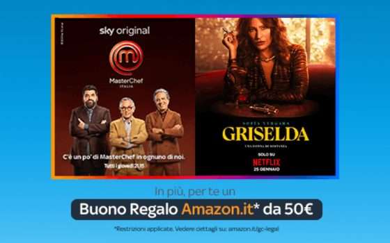 Promo Sky Intrattenimento Plus: hai anche Netflix e un buono Amazon