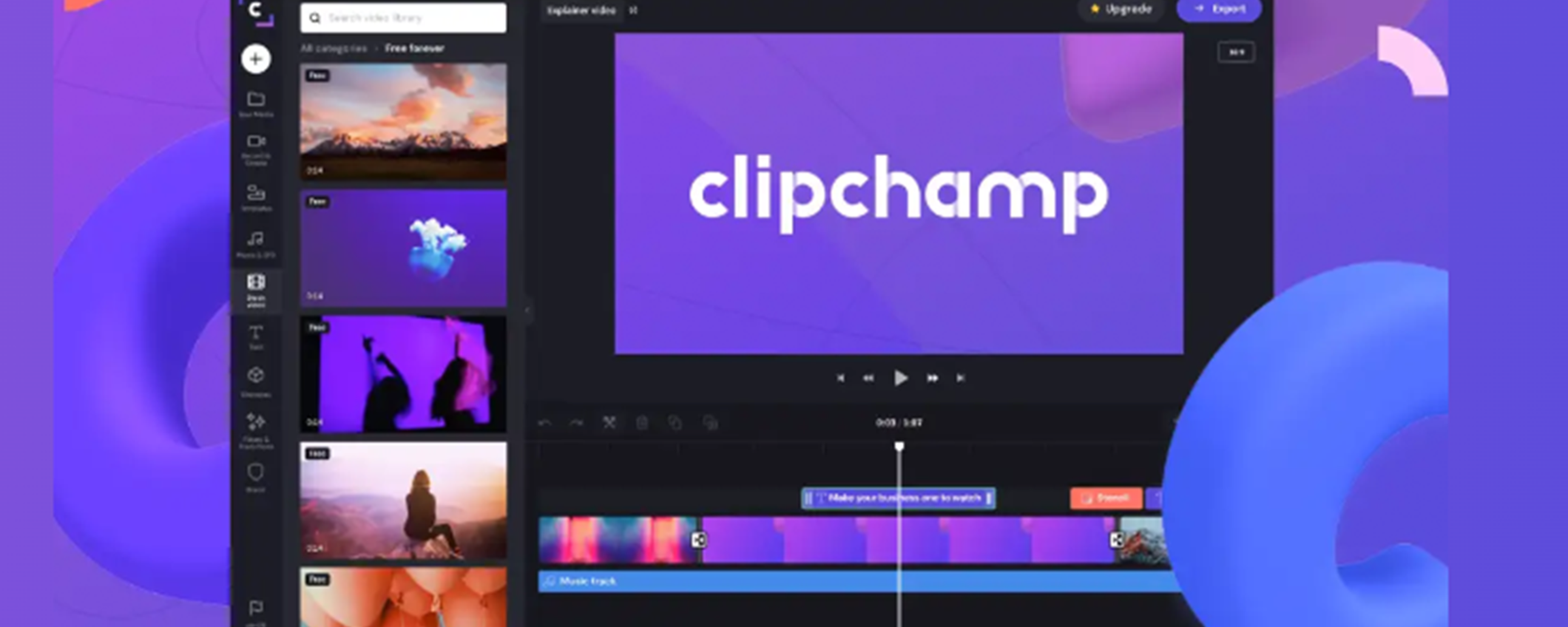 Creare e modificare video con AI di Clipchamp