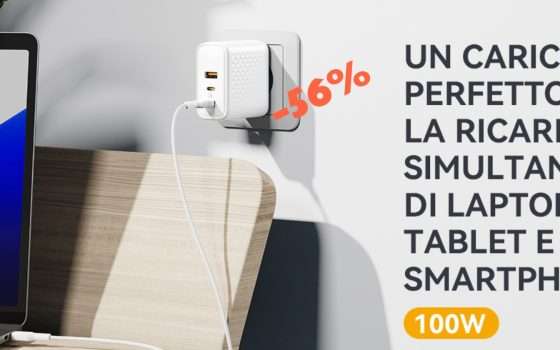 Caricatore 100W 3 in 1 con tecnologia GaN III al 59% di sconto