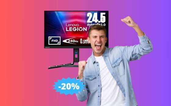 Monitor da gaming Lenovo Legion: SUPER sconto del 20%