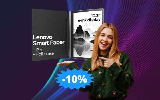 Lenovo Tab Smart Paper: RISPARMIA subito 50 euro su Amazon