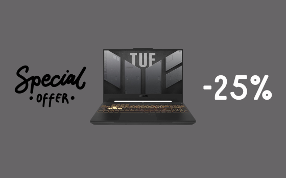 ASUS TUF Gaming F15 in MEGA sconto del 25% con 512 GB