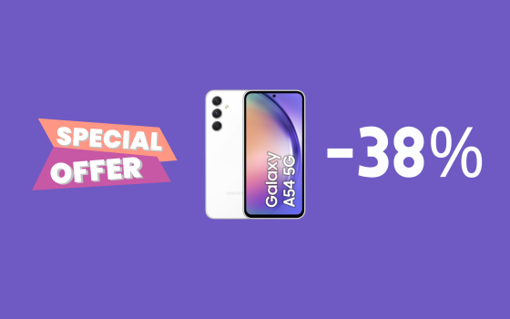 Samsung Galaxy A54 5G, con 256 GB in MEGA sconto del 38%