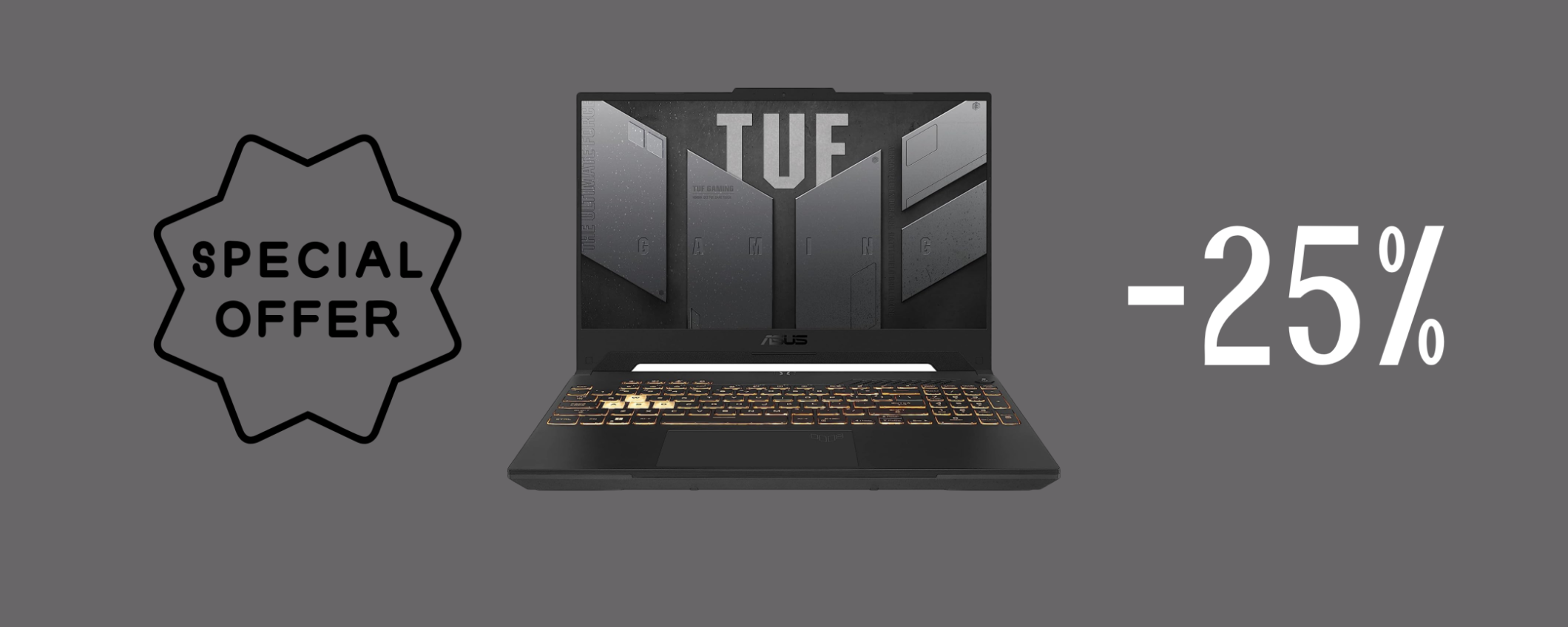 ASUS TUF Gaming F15, con RTX 4050 in SUPER sconto del 25%