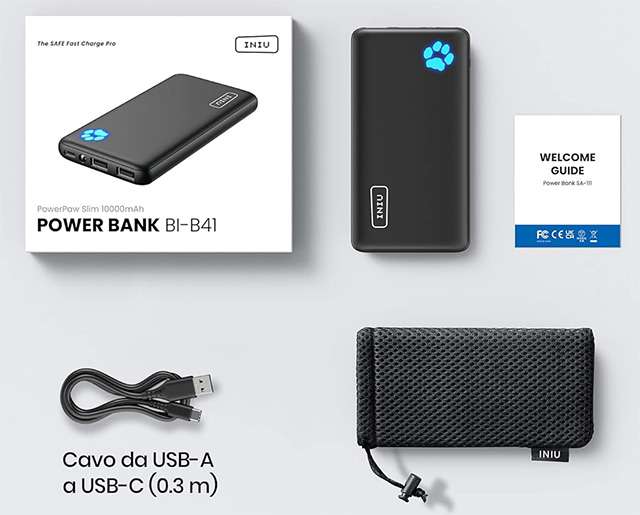 INUI, powerbank da 10.000 mAh: il contenuto della confezione