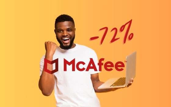 McAfee Total Protection 2024 al 72% di SCONTO su Amazon