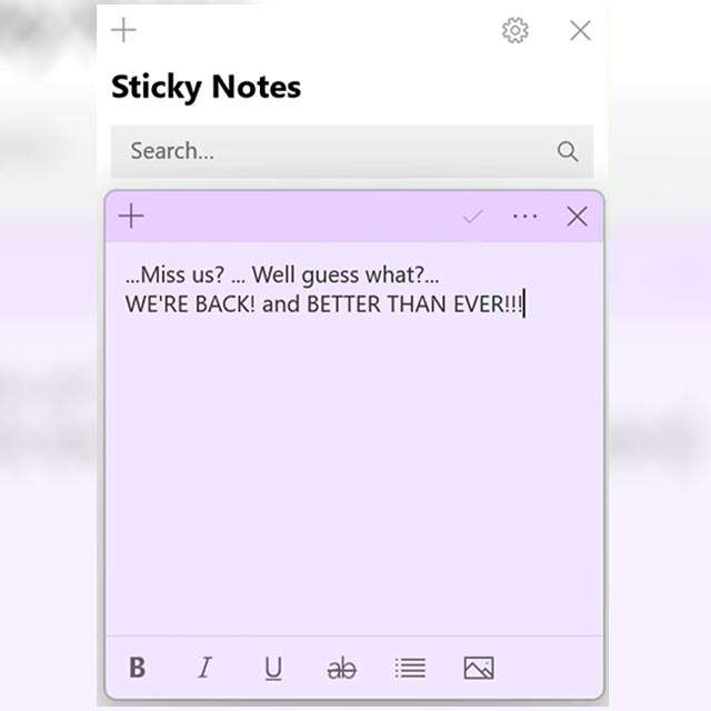 Il profilo ufficiale X di Sticky Notes annuncia l'arrivo di un importante aggiornamento