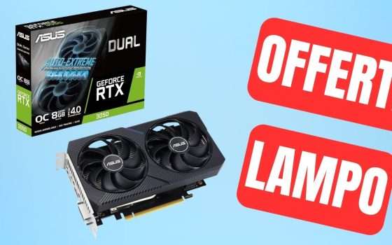 La ASUS Dual GeForce RTX 3050 V2 è in OFFERTA LAMPO su Amazon