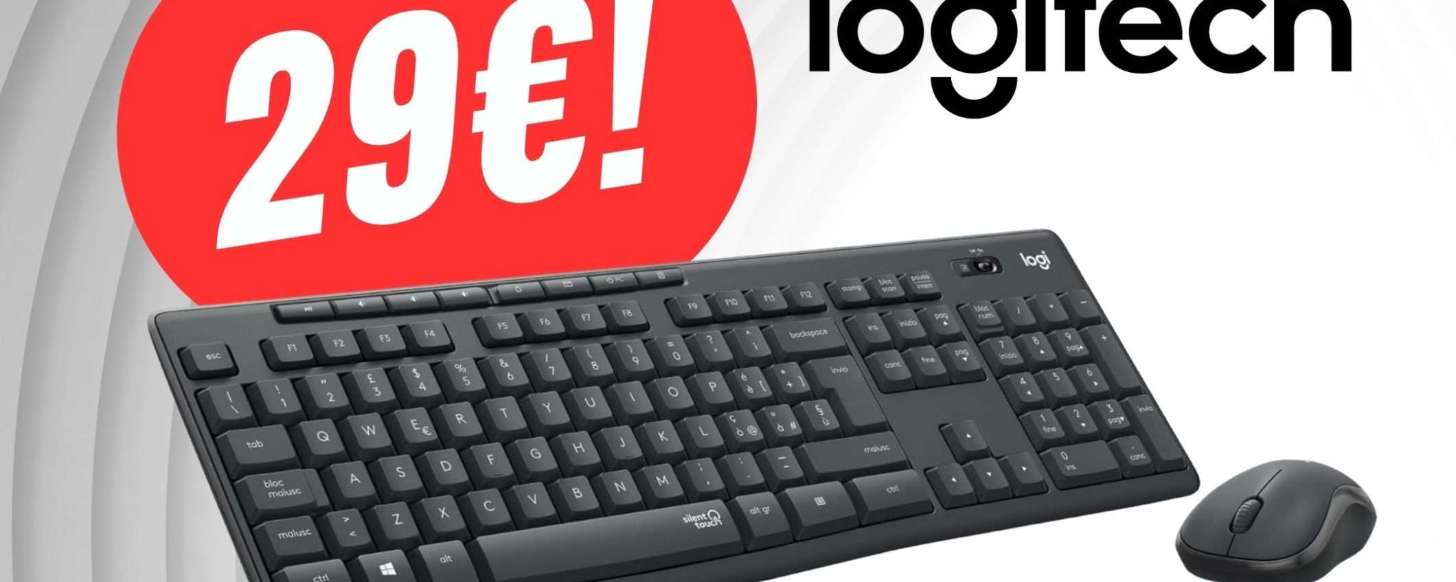 Questa Combo Tastiera+Mouse Wireless di Logitech scontata del -46% è REGALATA!