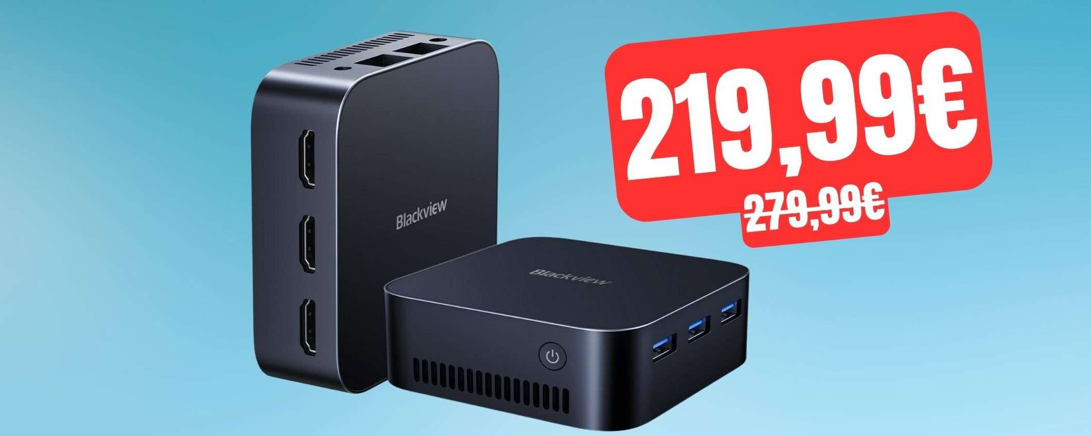 Mini PC con 16GB RAM, 512GB SSD, W11 Pro e doppia LAN in SUPER SCONTO