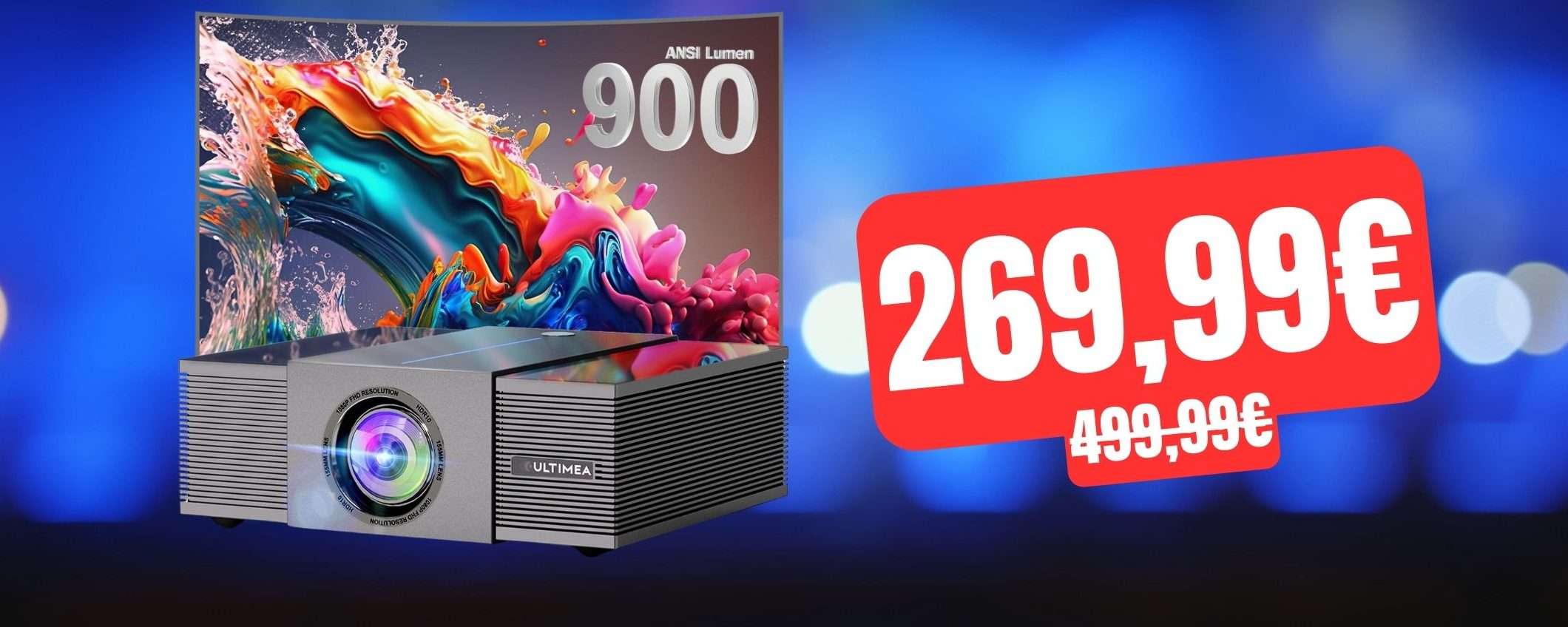 Proiettore 4K 900 ANSI in SUPER SCONTO su Amazon