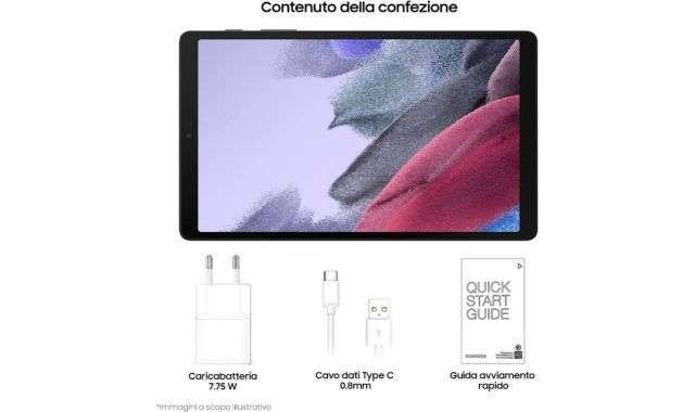 Samsung Galaxy Tab A7 Lite contenuto della confezione