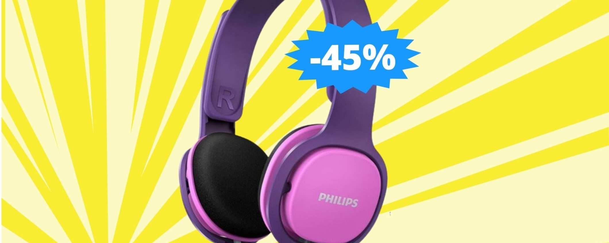 Cuffie Philips Kids: prezzo BOMBA su Amazon (-45%)