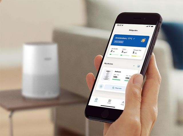 L'applicazione Philips Air che controlla il purificatore d'aria in modalità smart