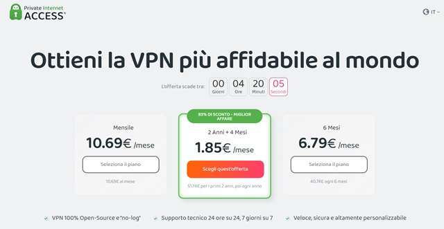 private internet access vpn piani