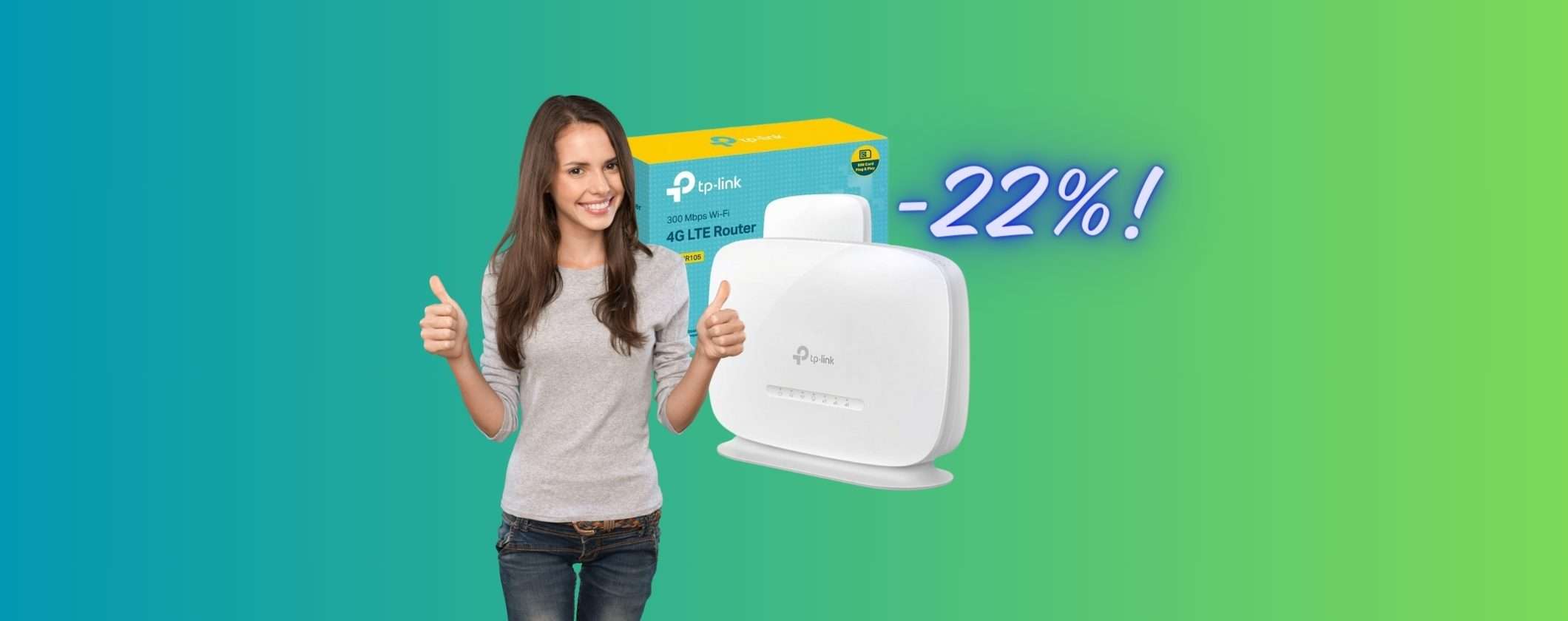 Router TP-Link WiFi 4G al 22% di SCONTO su Amazon