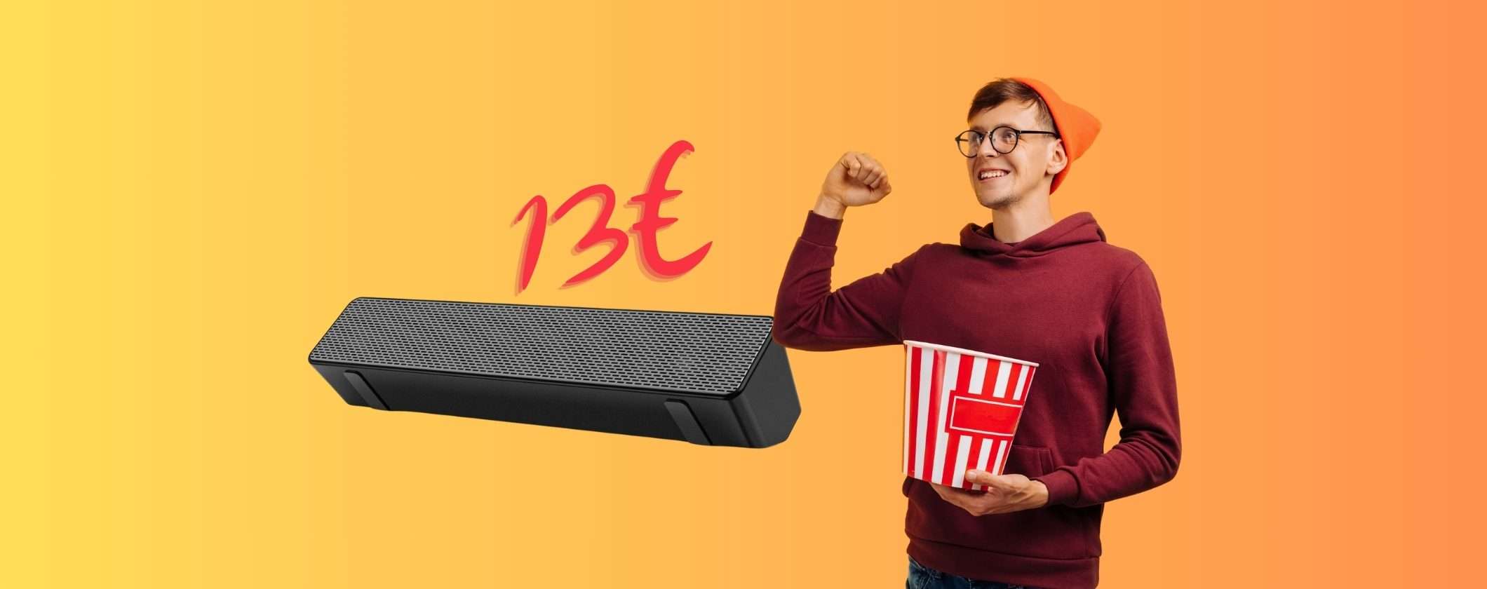 Soundbar Bluetooth al MINIMO STORICO su Amazon: solo 13€