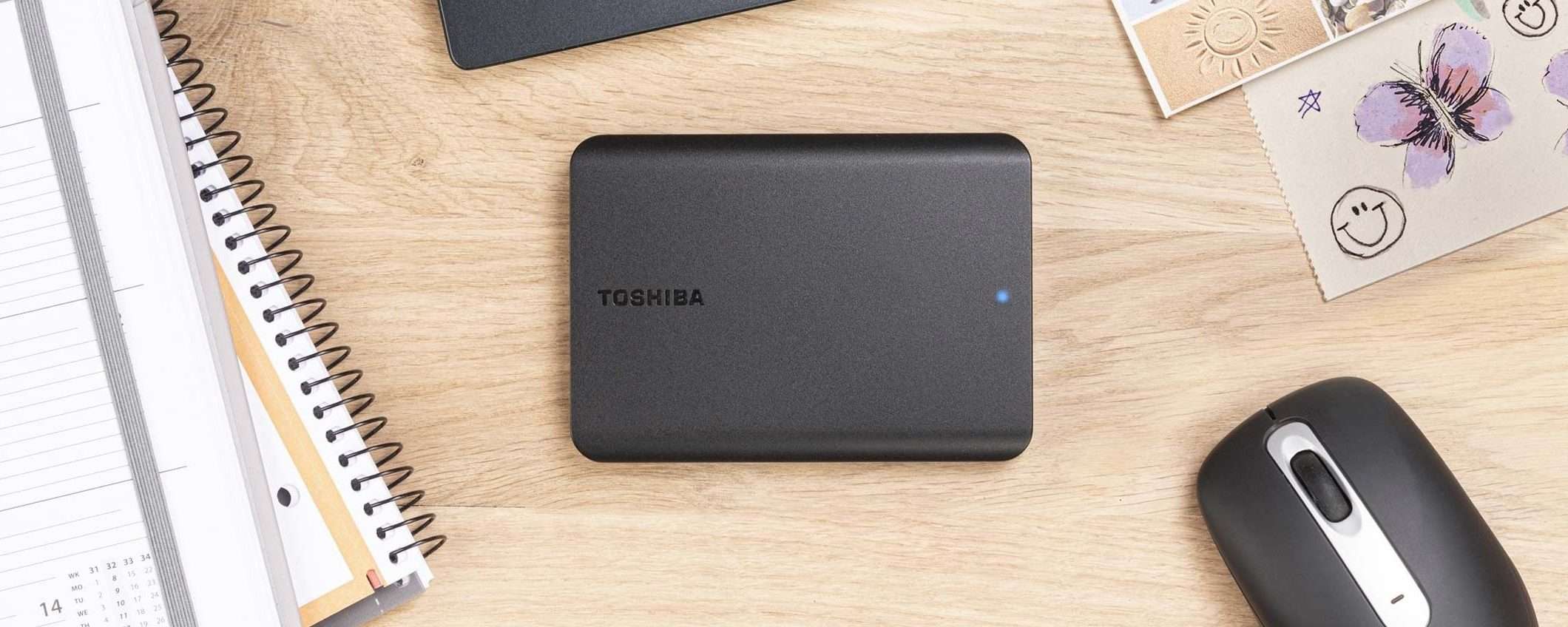 Disco esterno Toshiba da 2 TB oggi al MIGLIOR PREZZO