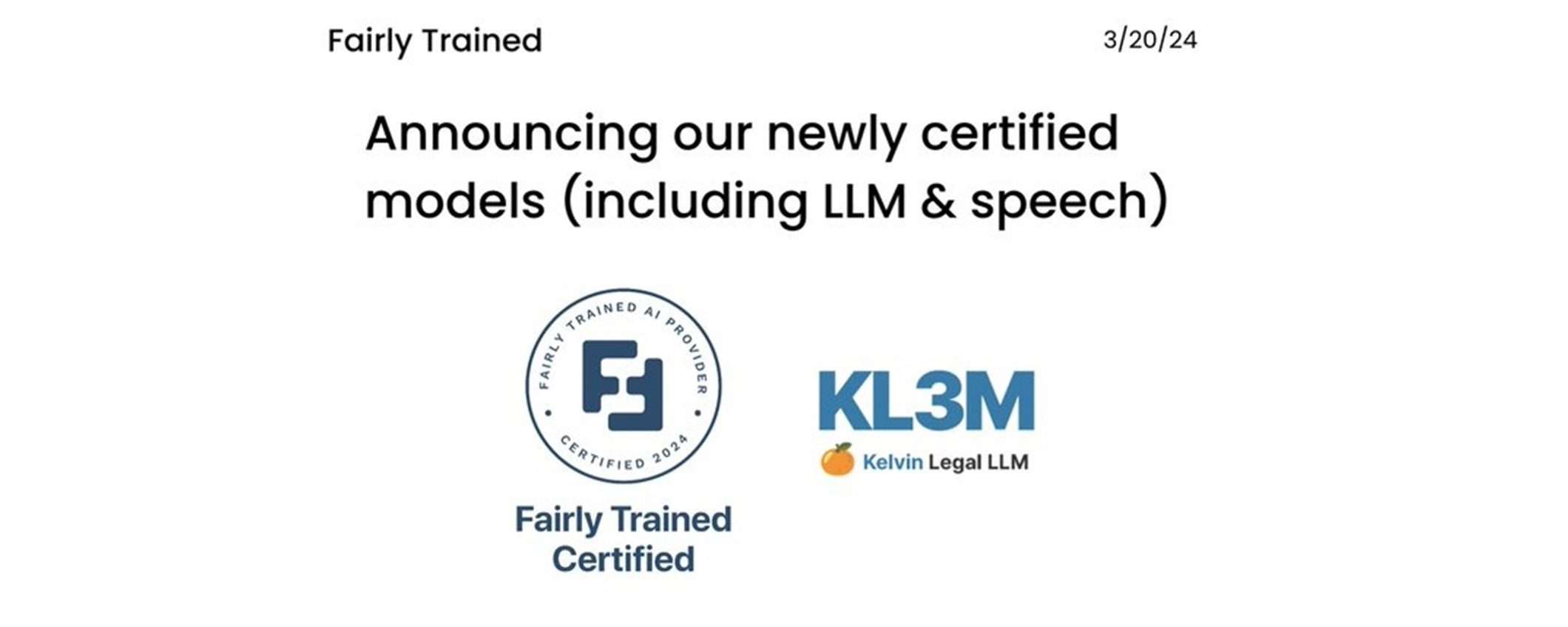 KL3M è il primo LLM a ottenere la certificazione 