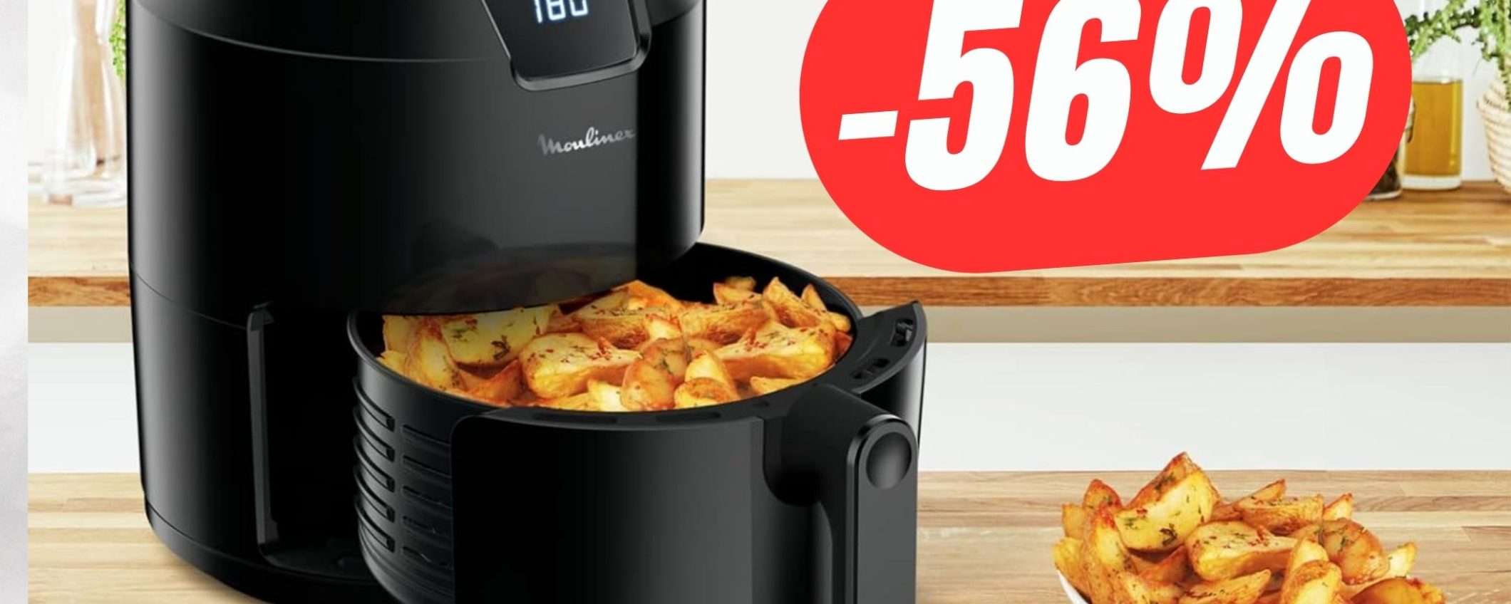 COSA?! Questa Friggitrice ad Aria Moulinex è SCONTATA di 125€! (-56%)