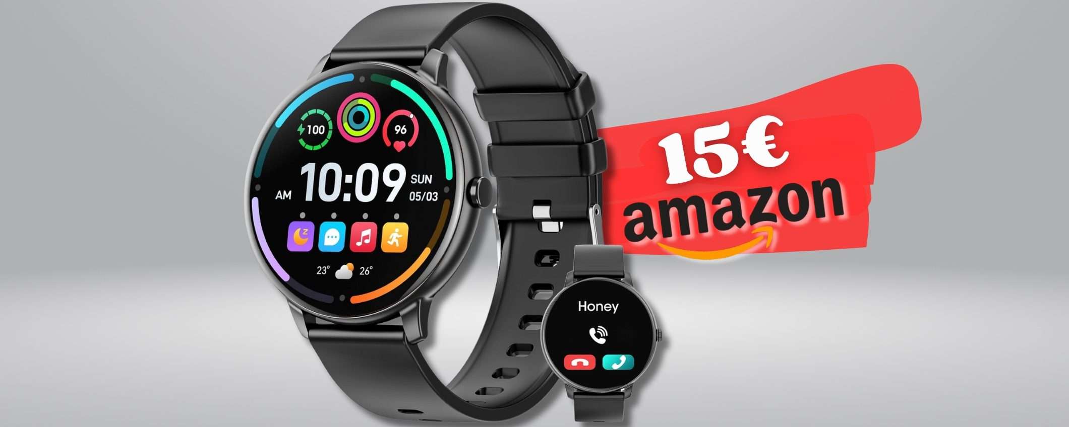 CROLLO di prezzo per smartwatch UNISEX con chiamate e non solo (15€)