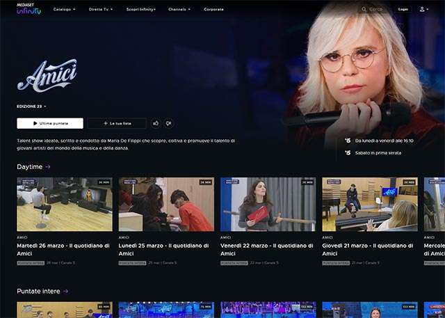 Le puntate di Amici in streaming su Mediaset Infinity