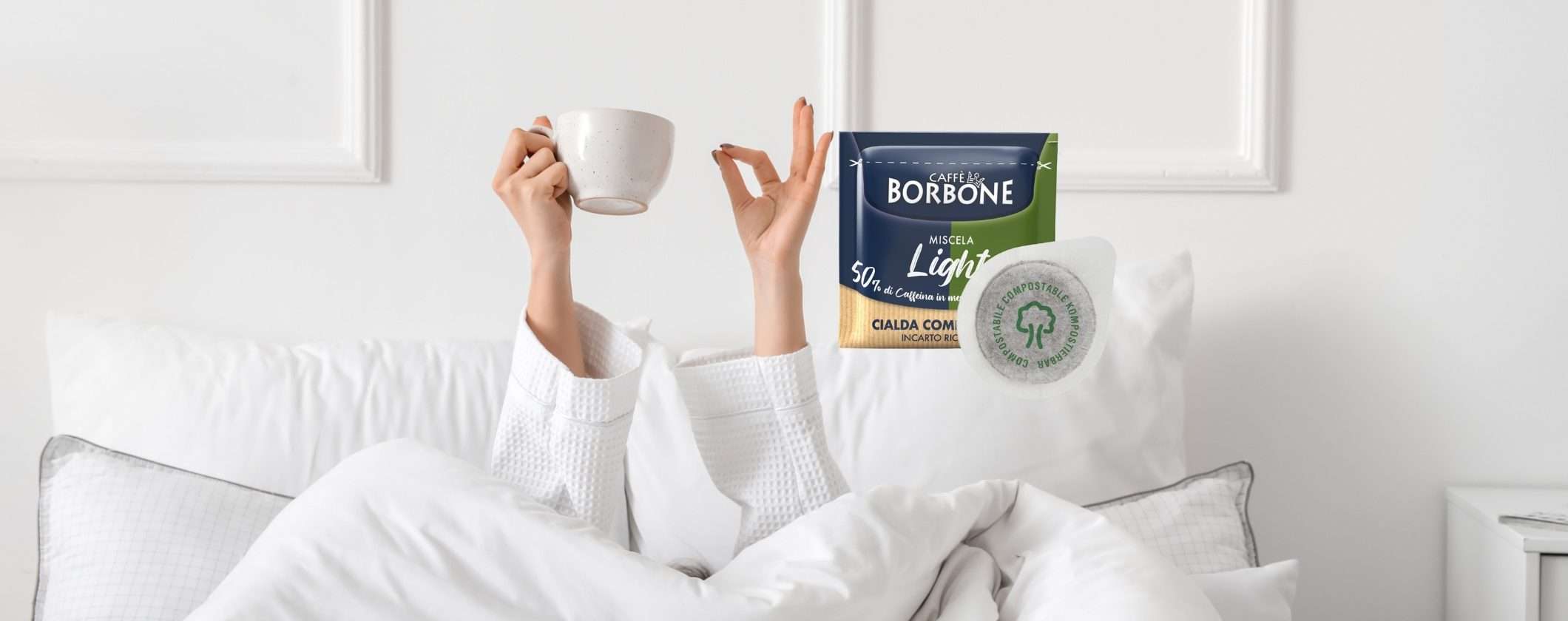 Caffè anche la sera con le Cialde Borbone -50% di caffeina