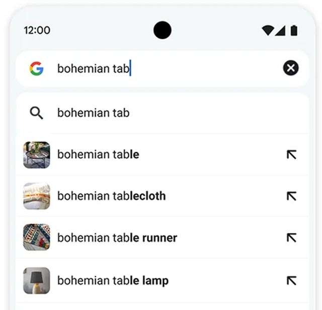 Chrome su mobile mostra più suggerimenti sotto forma di immagini mentre si scrive una query