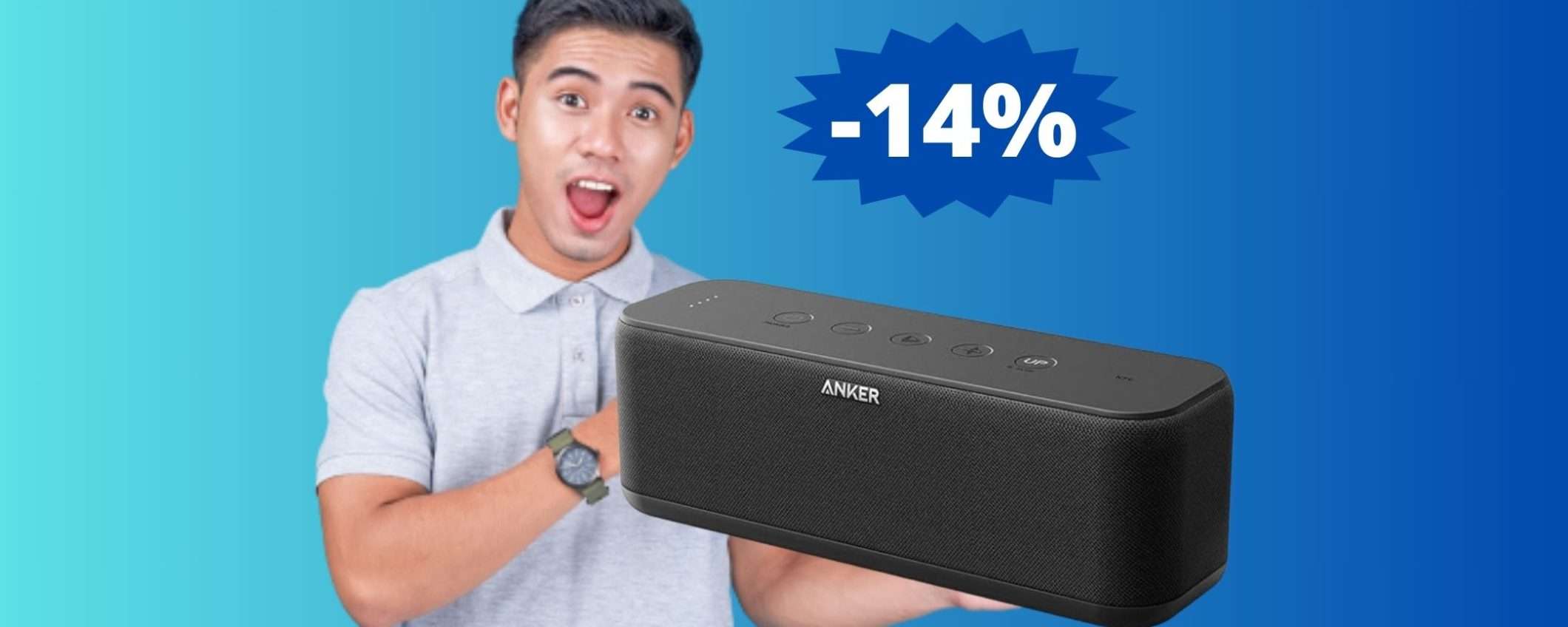 Speaker SoundCore Boost: SUPER sconto del 14% su Amazon