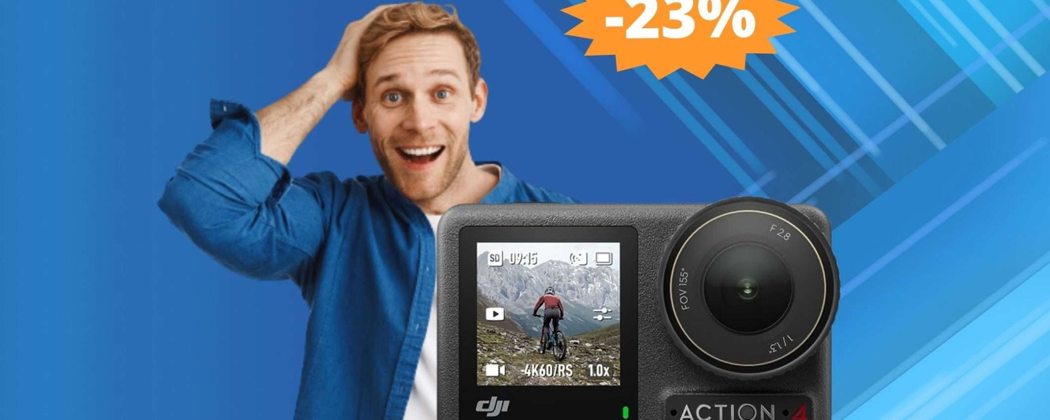 DJI Osmo Action 4: prezzo SCONTATO del 23% su Amazon