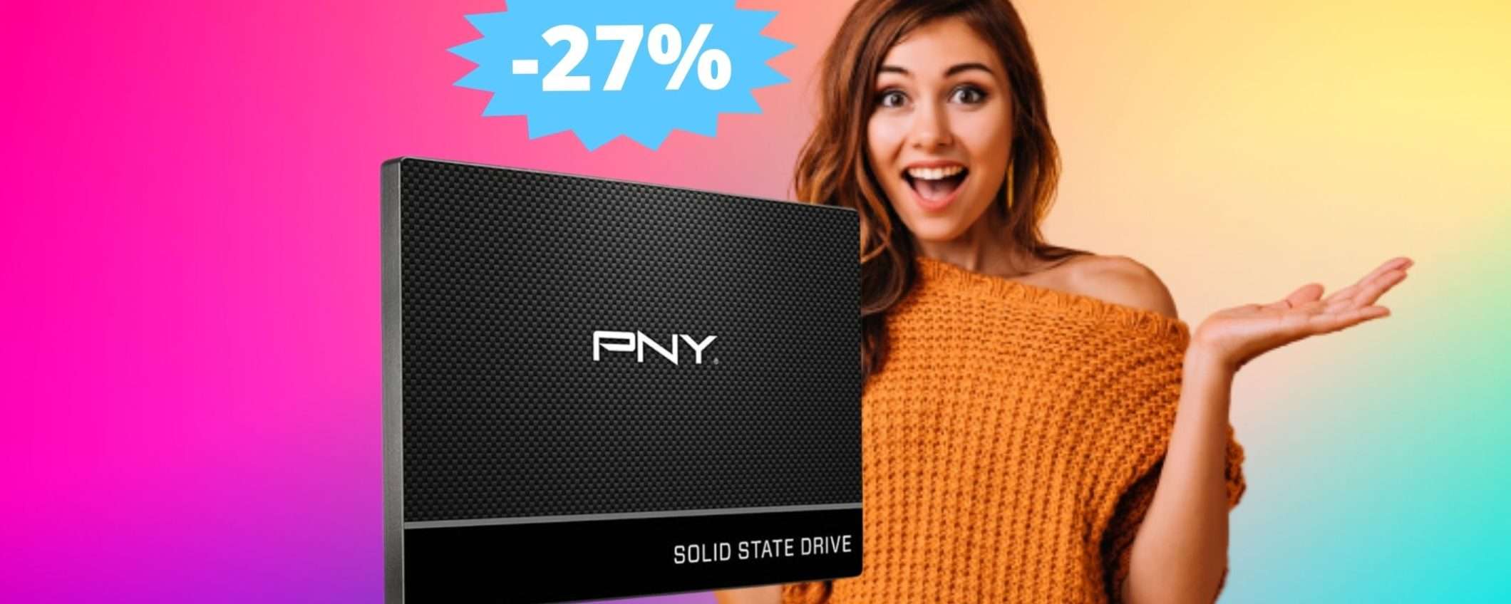 SSD PNY CS900 da 120GB: sconto IRRESISTIBILE del 27%