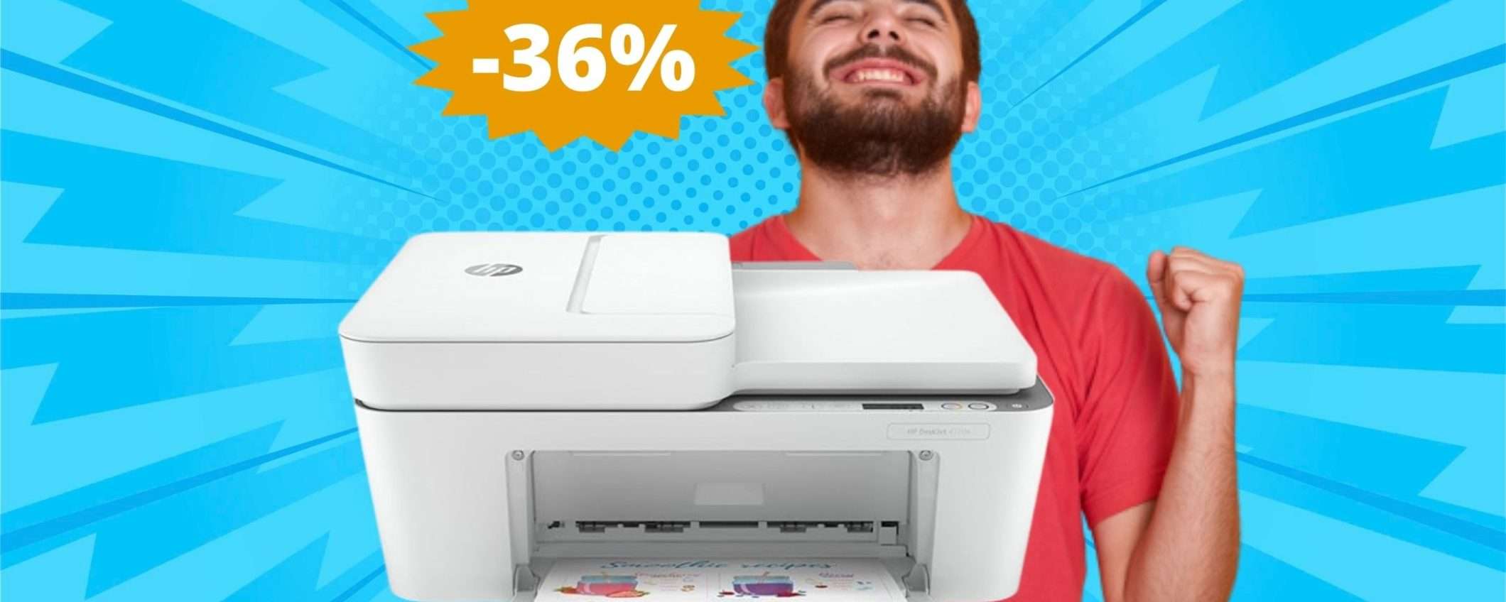 Stampante HP DeskJet 4120e: sconto IMBATTIBILE del 36%