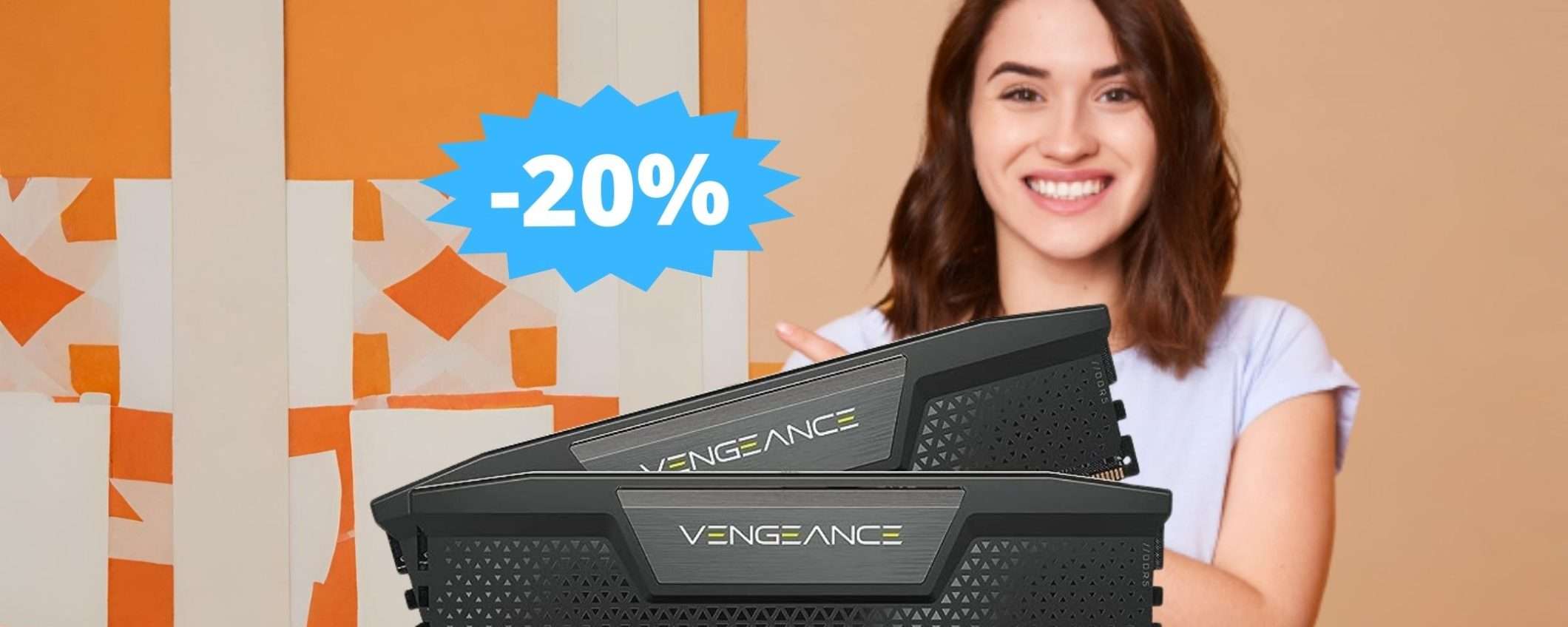 Memorie RAM CORSAIR VENGEANCE da 32GB: imbattibili su Amazon