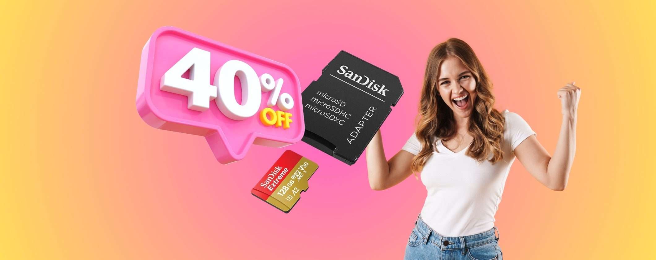 MicroSD SanDisk 128GB: su Amazon la porti a casa al 40%