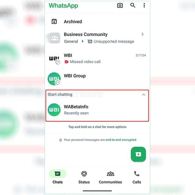 La nuova funzionalità di WhatsApp che suggerisce i contatti con i quali avviare una chat