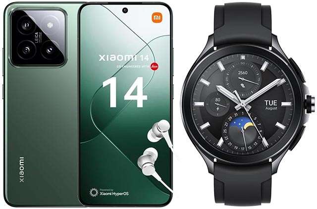 Lo smartphone Xiaomi 14 e lo smartwatch Xiaomi Watch 2 Pro