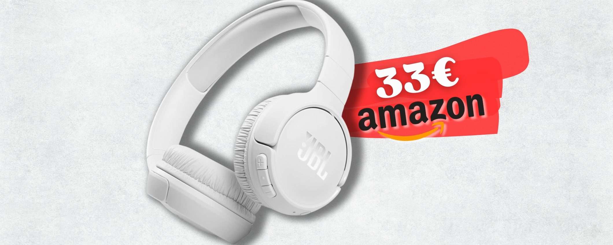 JBL Tune 510BT senza cavo, 40 ore di autonomia e audio BOMBA (33€)