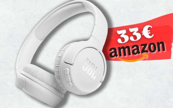 JBL Tune 510BT senza cavo, 40 ore di autonomia e audio BOMBA (33€)