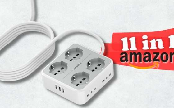 Multipresa SALVASPAZIO con 11 prese e USB comodissima: solo Amazon