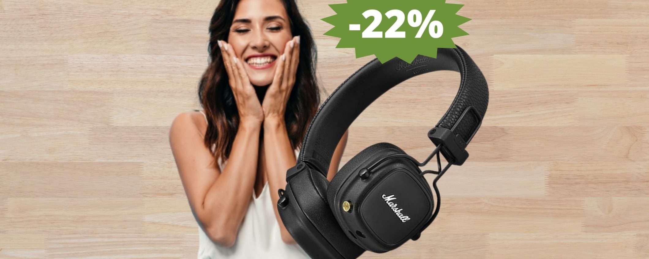 Cuffie Marshall Major IV: SUPER sconto del 22% su Amazon