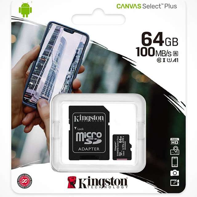 Kingston Canvas Select Plus, scheda microSD da 64 GB