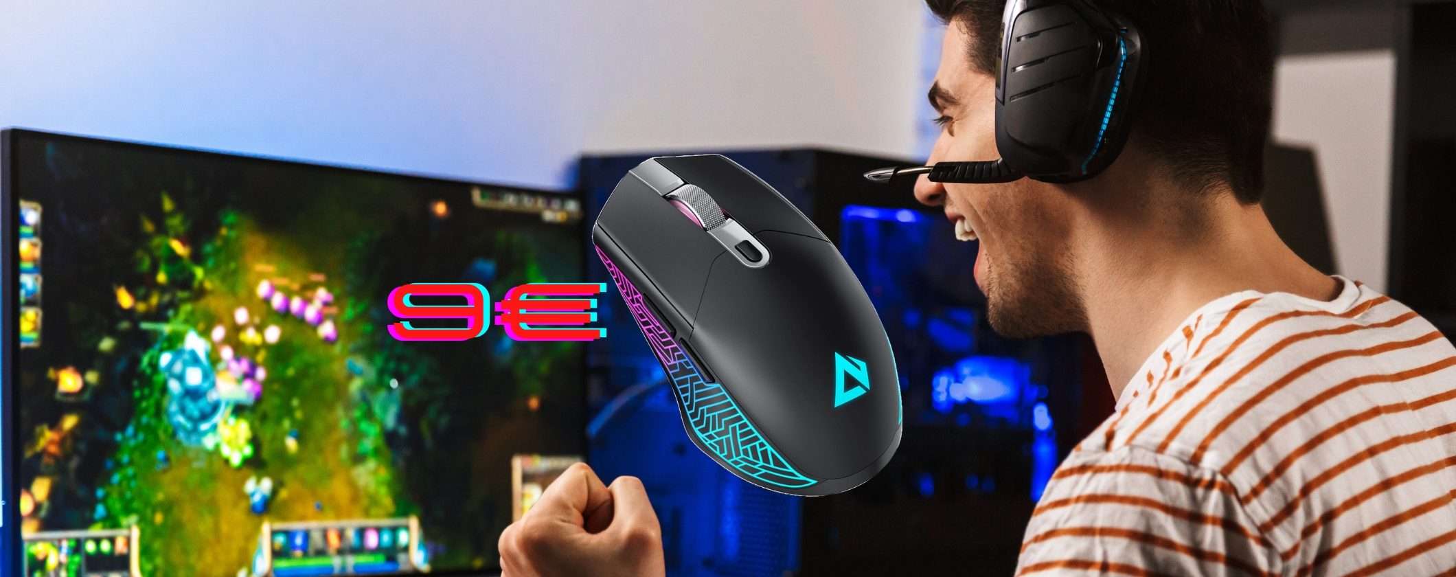 Mouse Gaming Aukey GM-F3: precisione SPAZIALE a soli 9€