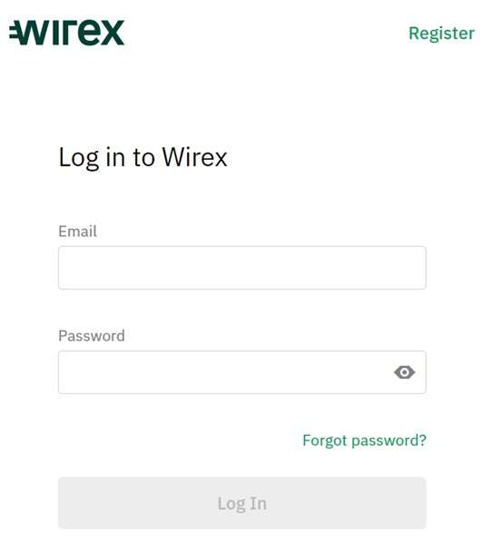 wirex registrazione account