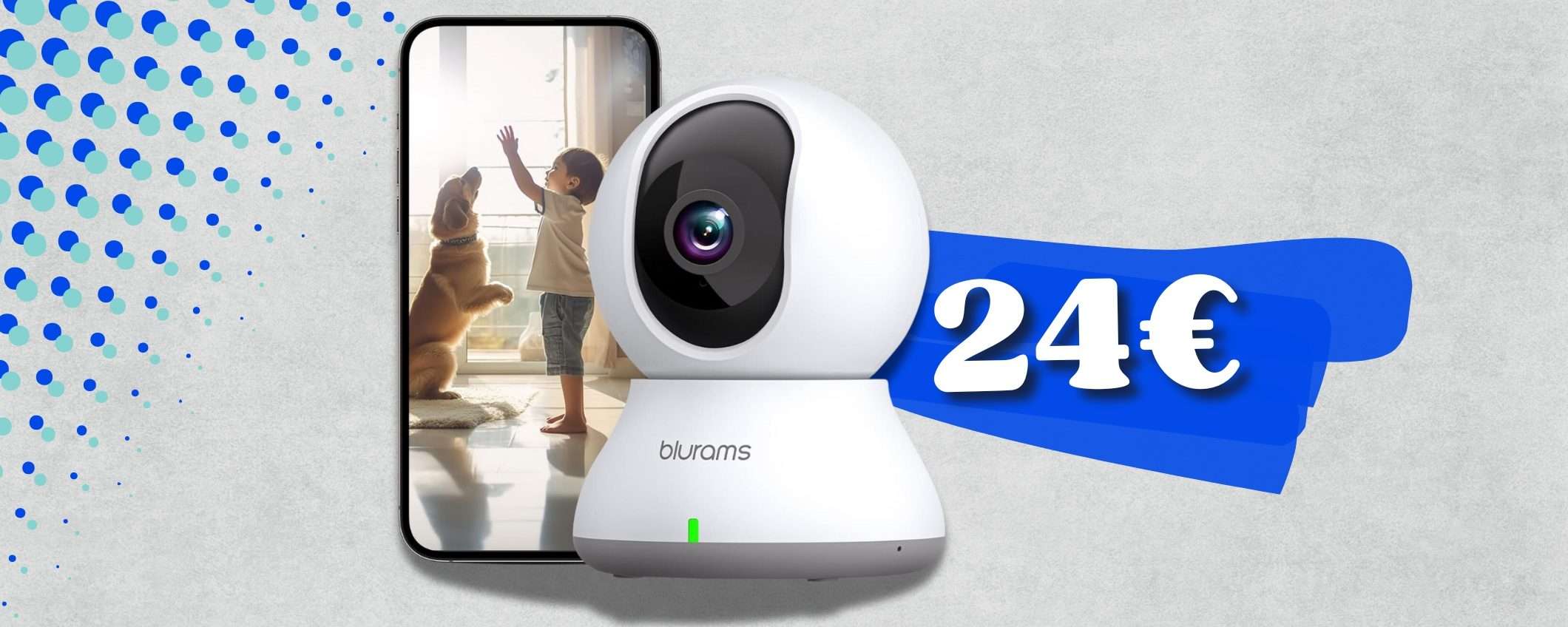 Telecamera WiFi interno con vista a 360° per casa SICURISSIMA (24€)