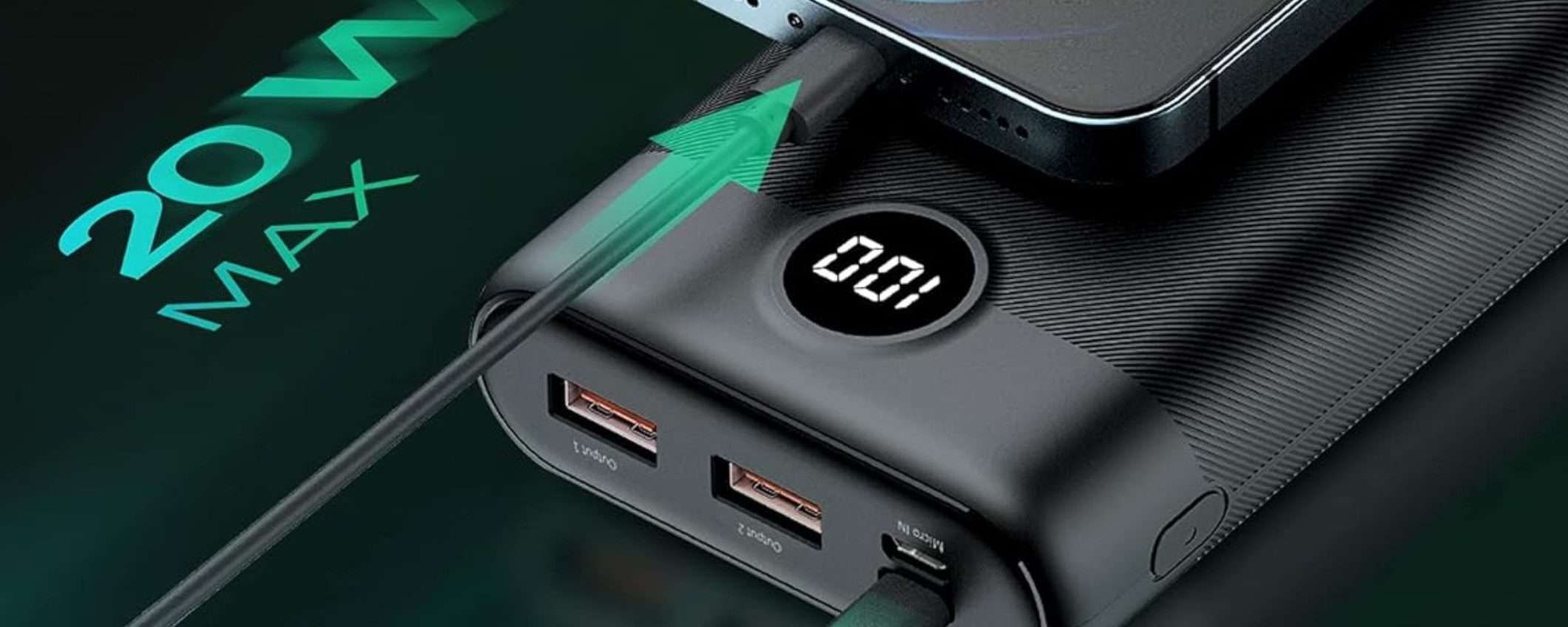 Power Bank 30000mAh USB-C: potentissimo e in DOPPIO SCONTO