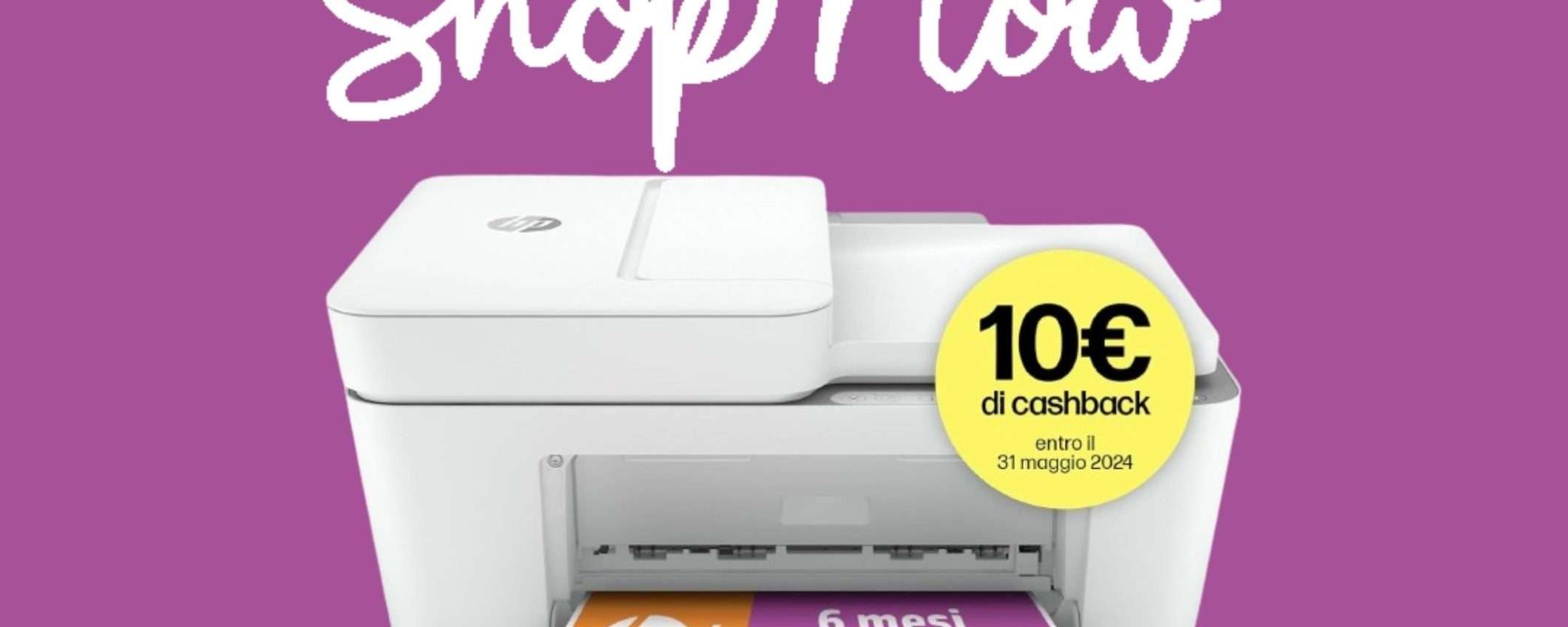 Stampante HP DeskJet 4120e: prezzo ASSURDO su Amazon e cashback di 10€