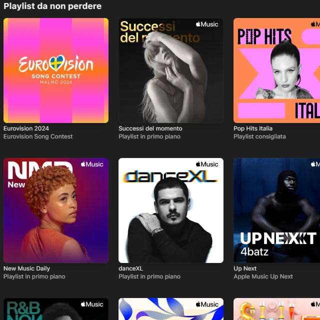 Le playlist in streaming su Apple Music