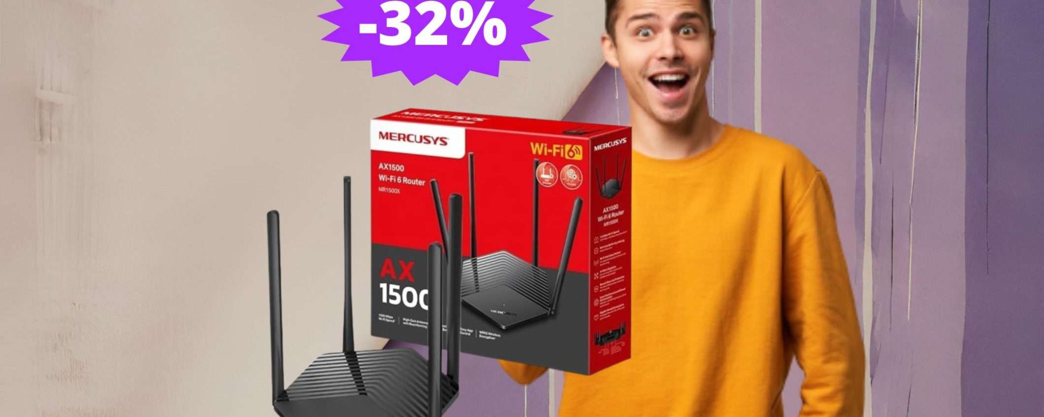 Router Mercusys MR1500X: POTENZIA la tua connessione (-32%)