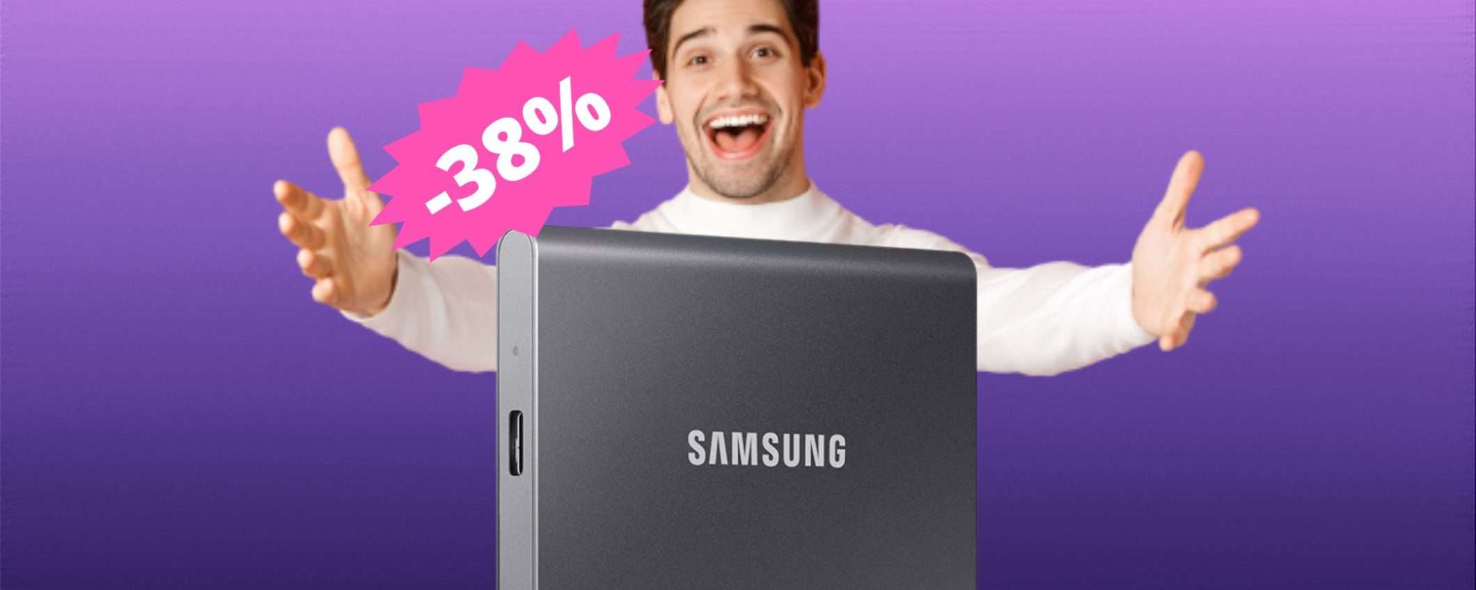 SSD Samsung T7 da 1TB: CROLLO del prezzo su Amazon (-38%)