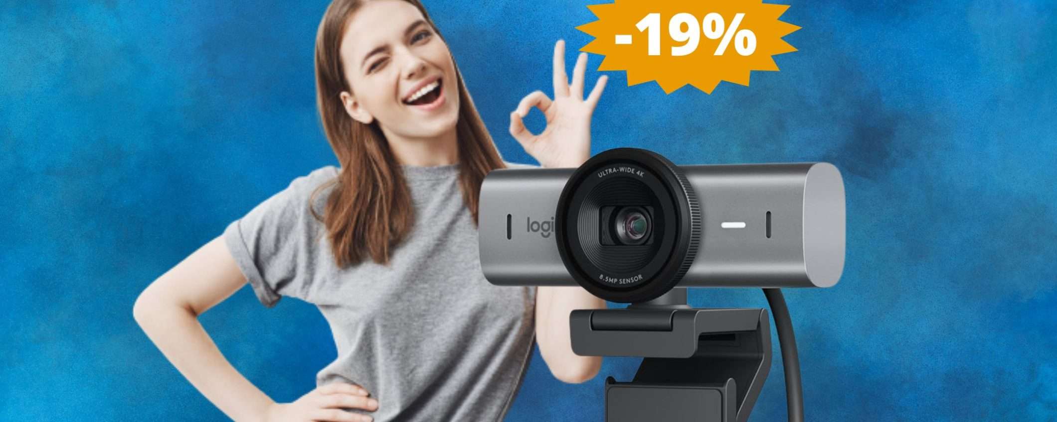 Webcam Logitech MX Brio: sconto IMPERDIBILE del 19%